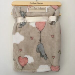 NEW Baby Blanket Lightweight Eeyore  Pink Heart Balloons  | Pooh Bear Collection